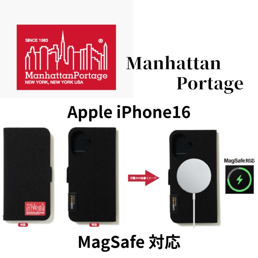 Manhattan Portage アイフォン16 ケース iPhone16 case【MagSafe対応】 CORDURA NYLON Book Type Case 手帳型 マンハッタンポーテージ | 
