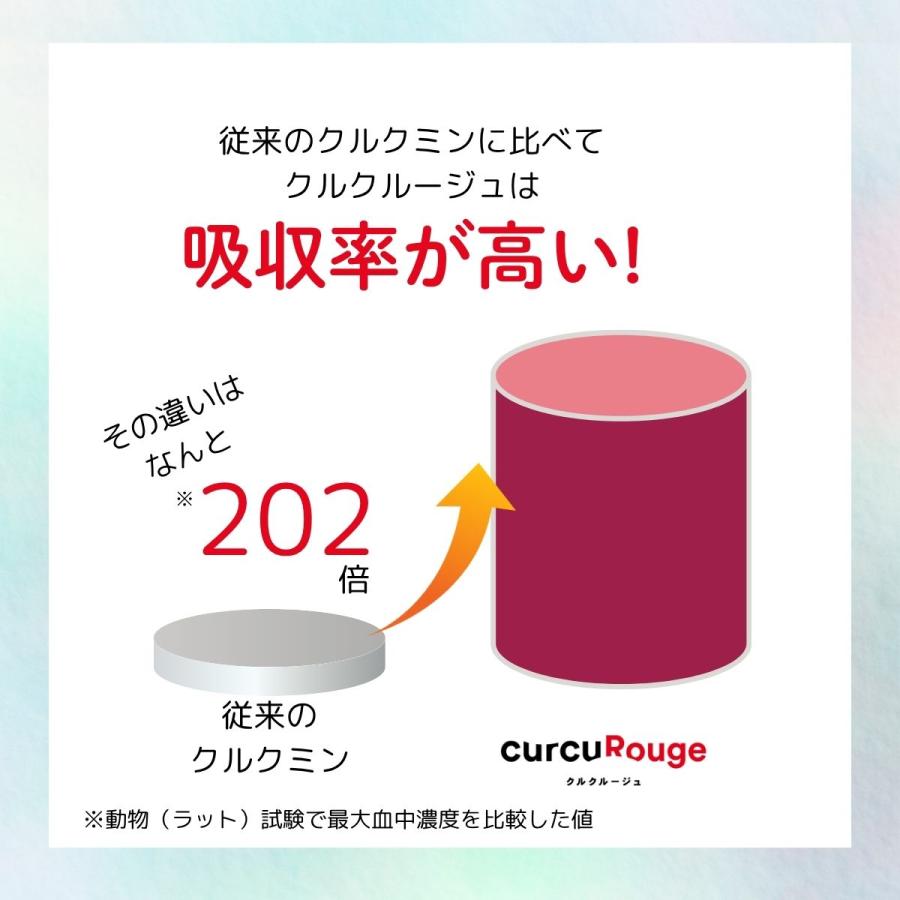 クルクルージュ 高吸収クルクミン サプリメント 62粒入5本（5カ月分