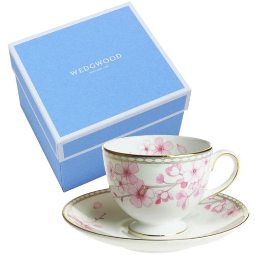 ウェッジウッド・ スプリングブロッサム・水色のプレートカップ