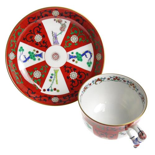 ヘレンド シノワズリ G ゲデレ 西安の赤 ティーカップソーサー 03364