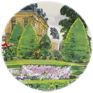 Gien ジアン パリからジヴェルニーへ デザートプレート　陶器皿 4枚セット ○1738B4AD パリからジヴェルニーへ ○絵柄4種 デザートプレート