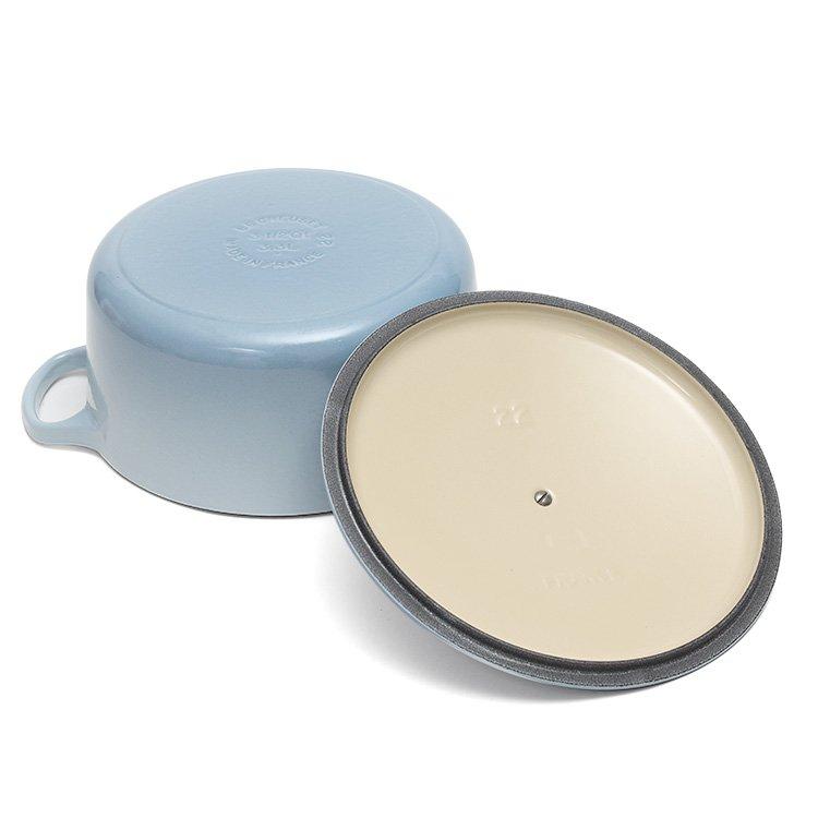 ルクルーゼ ココット ロンド 22cm コースタルブルー 水色 容量3 3ｌ 22 42 ホーロー両手鍋 つまみステンレス リッチ通販 通販 Yahoo ショッピング