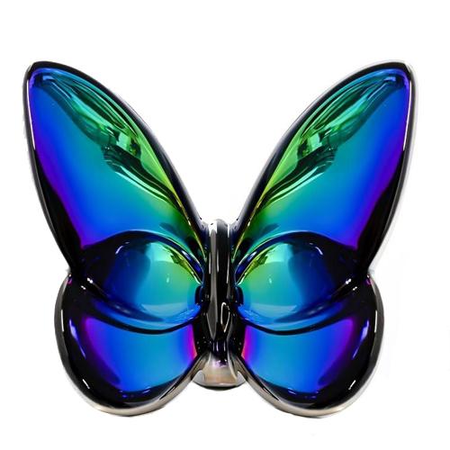 Baccarat バカラ　スカラベブルー蝶の置物 Baccarat バカラ ラッキーバタフライ イリゼクリア・スカラベブルー