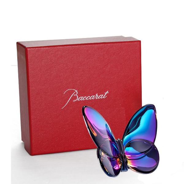 バカラ（Baccarat） 置物 幸運を運ぶ蝶 スカラベブルー PAPILLON