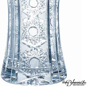 ガラス花瓶 花器 ボヘミアフラワーベース ブルーラスターローズ 高さ 