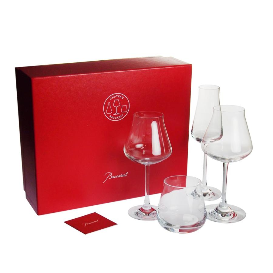 【30％OFF】 グラス4点セット バカラ シャトーバカラ クリスタルガラス製  2-811-925  バカラギフト箱入  ワイングラス赤白2種・シャンパン・タンブラー  アルコールグラス