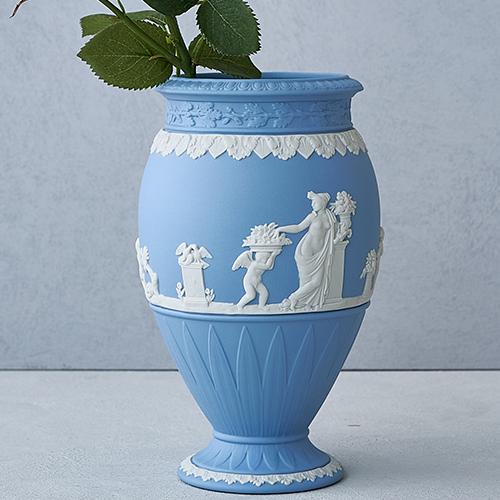 予約中 ジャスパーウェア ウェッジウッド ボーンティフルベース ブルー フラワーベース 花瓶 Alrc Asia