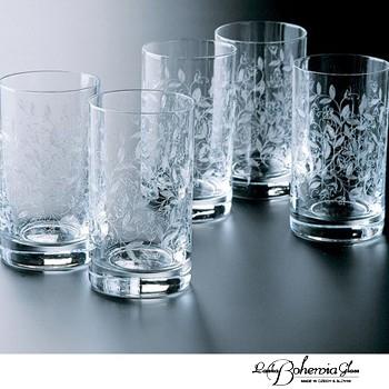 ウイスキー水割りハイボールグラス5客セット ボヘミアクリスタルガラス