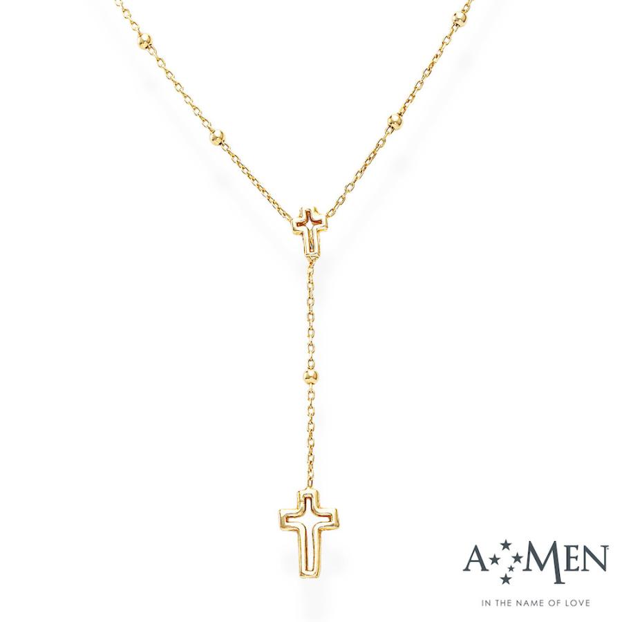 AMEN クロス ネックレス シルバー ゴールド イタリア製 : amn-clcrg4 