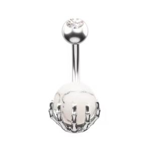 セール実施中 へそピアス 9カラー スカルハンド 14G バナナ