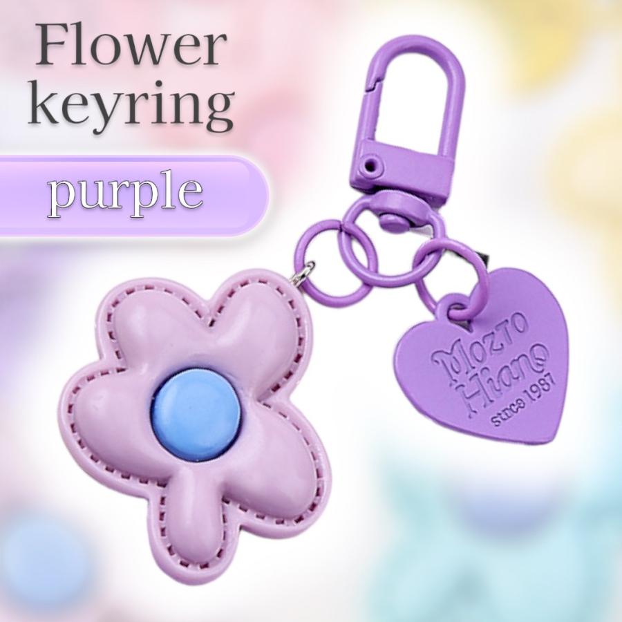 フラワー型　ホットピンク 花形　バッグチャーム　 キーホルダー キーホルダー トリプルフラワーキーホルダー・キーチェーン