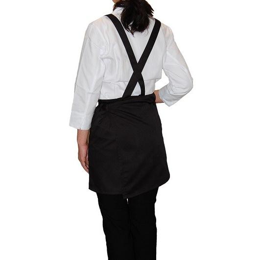 お尻の隠れるエプロン撥水加工付き６７ｃｍ丈　レデイース用　カフェエプロン サロンエプロン ソムリエエプロン黒飲食店 業務用エプロン |  | 02