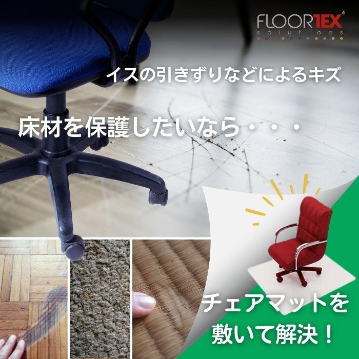 FLOORTEX フロアテックス 折りたたみ式 ポリプロピレン （PP） チェアマット ハードフロア 用 長方形(117×145cm) FTXECCMFLLA0004 椅子 床保護 文具 文房具の画像