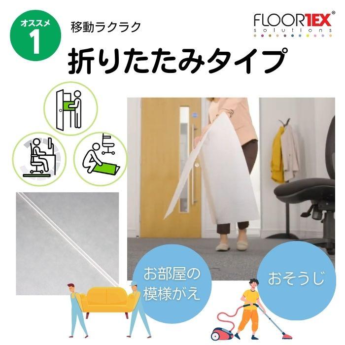 FLOORTEX フロアテックス 折りたたみ式 ポリプロピレン （PP） チェアマット ハードフロア 用 長方形(117×145cm) FTXECCMFLLA0004 椅子 床保護 文具 文房具の画像