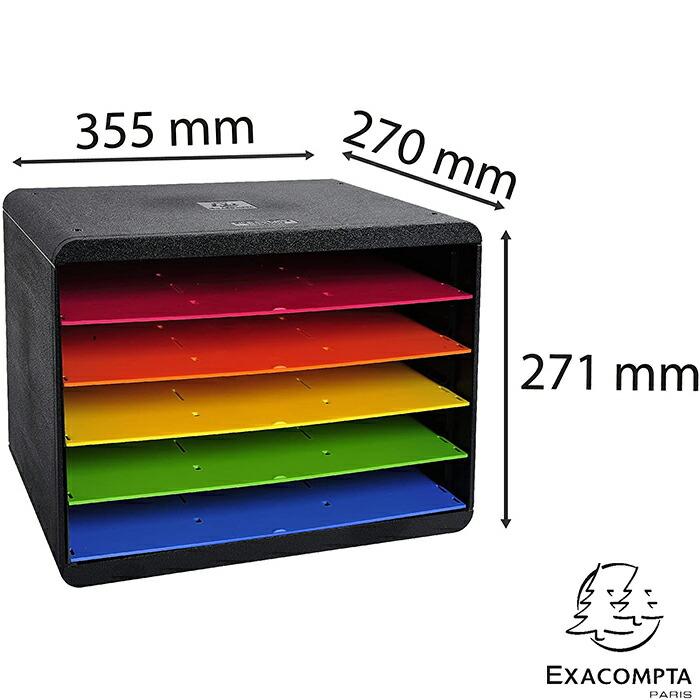 EXACOMPTA エグザコンタ ドキュメント 横型 ソーター 5段 ブラック/マルチカラー 書類整理 机上用品 卓上 カタログ スタンド ブックエンド 文具 文房具 | ブランド登録なし | 02