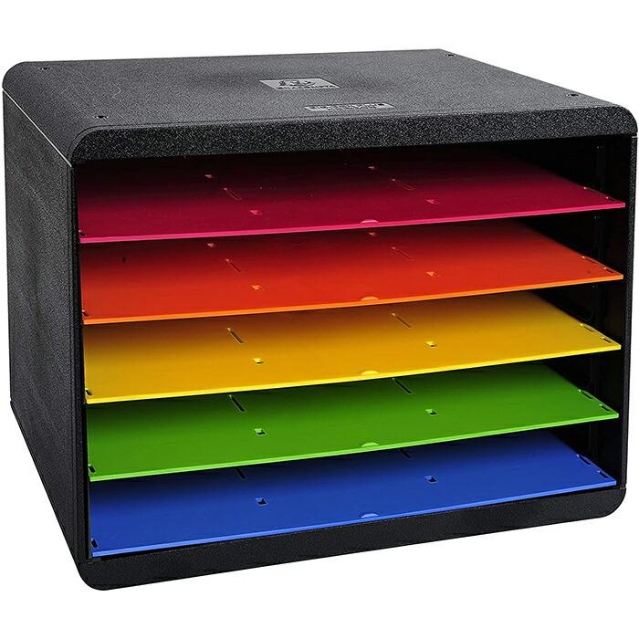 EXACOMPTA エグザコンタ ドキュメント 横型 ソーター 5段 ブラック/マルチカラー 書類整理 机上用品 卓上 カタログ スタンド ブックエンド 文具 文房具 | ブランド登録なし | 05