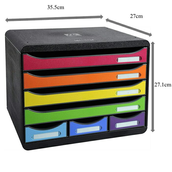 EXACOMPTA エグザコンタ STORE BOX A4 横型 ストアボックス 7 ポケット 全4色 オフィス用品 レターケース 引出し 卓上 小物整理 書類整理 文具 文房具 | ブランド登録なし | 01