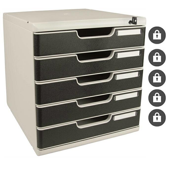 EXACOMPTA エグザコンタ 鍵付き MODULO モデューロ A4 縦型 レターケース 5段 ライトグレー / ブラック 書類ケース 書類整理 オフィス 卓上 文具 文房具 | ブランド登録なし | 11