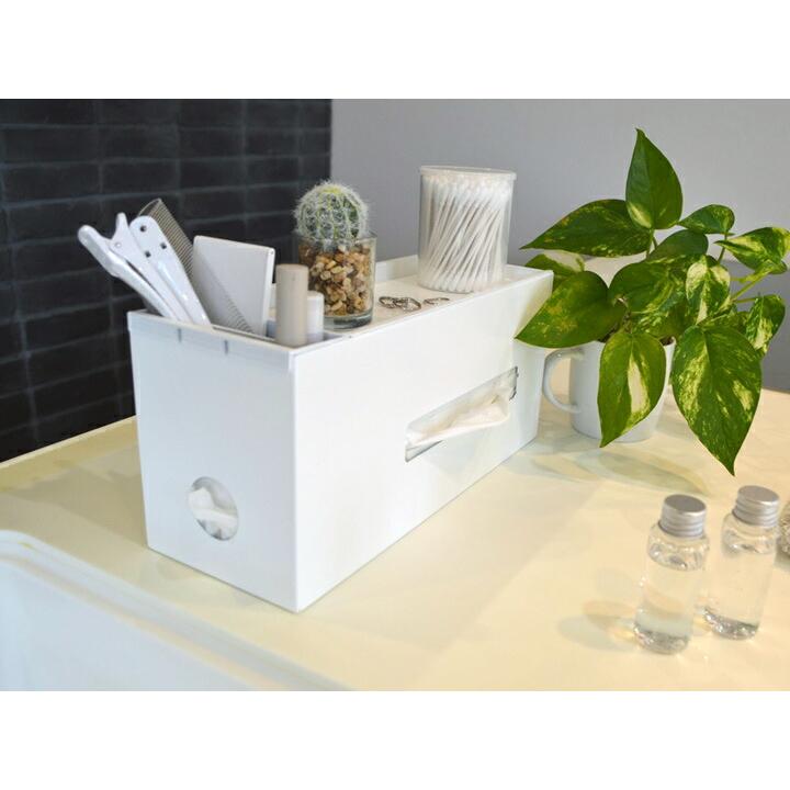 COLLEND ティッシュケース（ポケット＆トレイ付） 全2色 おしゃれ 北欧 インテリア雑貨 リビング サニタリー ティッシュカバー整理収納 可愛い 文具 文房具 | ブランド登録なし