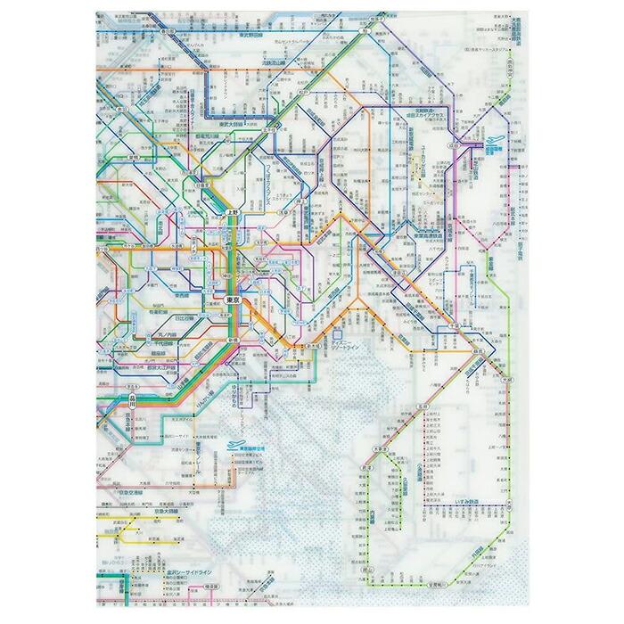 東京カートグラフィック 鉄道路線図 A4 ダブルポケット クリアファイル 全3種 おしゃれ 日本製 かわいい 路線図 電車 書類整理 ファイル プレゼント | ブランド登録なし | 08