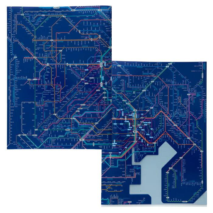 東京カートグラフィック 鉄道路線図 A4 ダブルポケット クリアファイル 首都圏：ブルー おしゃれ かわいい 路線図 電車 書類整理 ファイル プレゼント | ブランド登録なし | 04