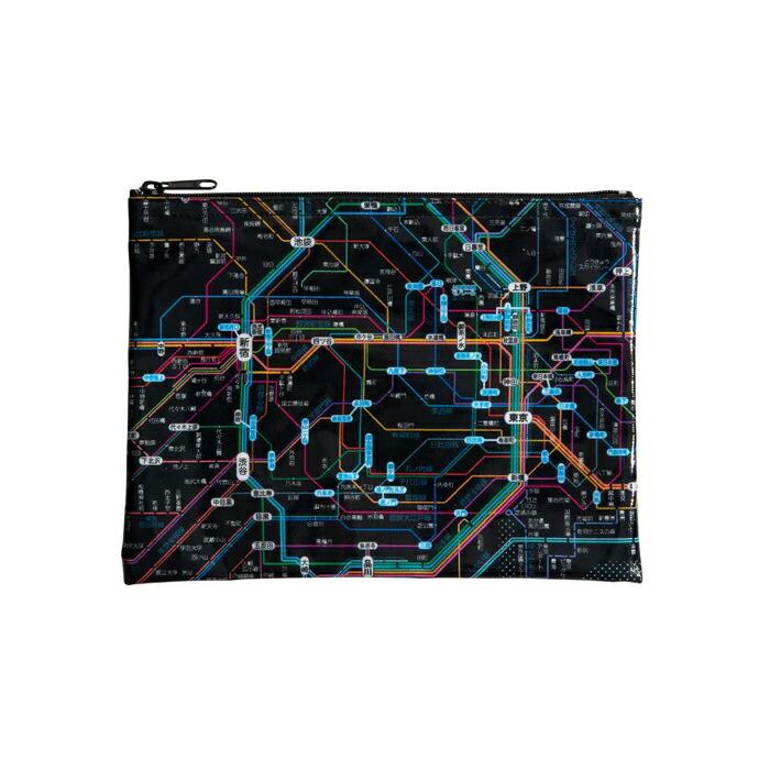 東京カートグラフィック 首都圏 鉄道路線図 ラミネート ポーチ 全2色 おしゃれ 化粧ポーチ 筆箱 ペンケース 小物整理 電車 鉄道 路線図 プレゼント | ブランド登録なし | 11