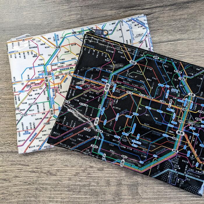 東京カートグラフィック 首都圏 鉄道路線図 ラミネート ポーチ 全2色 おしゃれ 化粧ポーチ 筆箱 ペンケース 小物整理 電車 鉄道 路線図 プレゼント | ブランド登録なし | 03