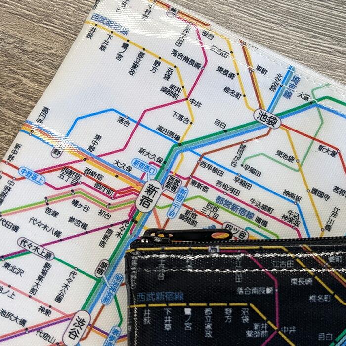 東京カートグラフィック 首都圏 鉄道路線図 ラミネート ポーチ 全2色 おしゃれ 化粧ポーチ 筆箱 ペンケース 小物整理 電車 鉄道 路線図 プレゼント | ブランド登録なし | 05