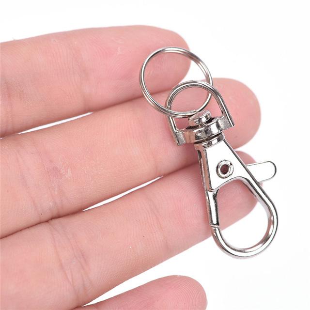 レバー式 ナスカン 20個 40個 キーホルダー 金具 回転 ハンドメイド パーツ 2重リング付 |  | 05