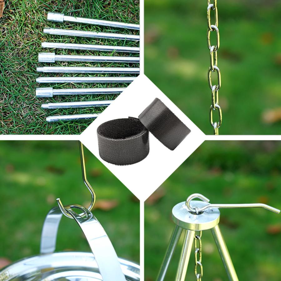 トライポッド 焚き火 小型 軽量 三脚 3段 折りたたみ スタンド |  | 03