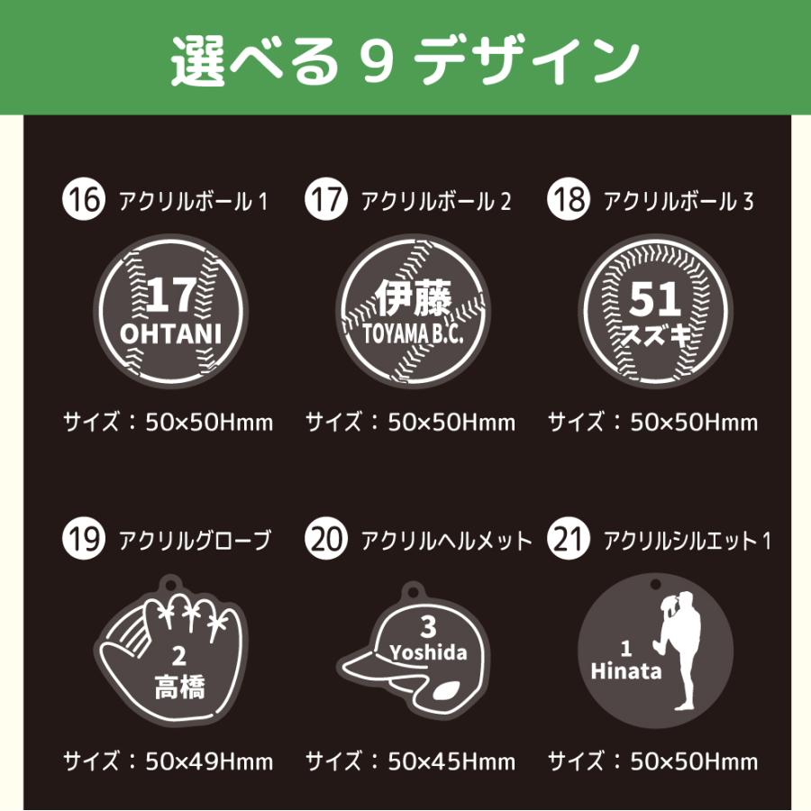 名入れ キーホルダー 野球 アクリル 卒団記念品 部活 卒部 記念品 名前