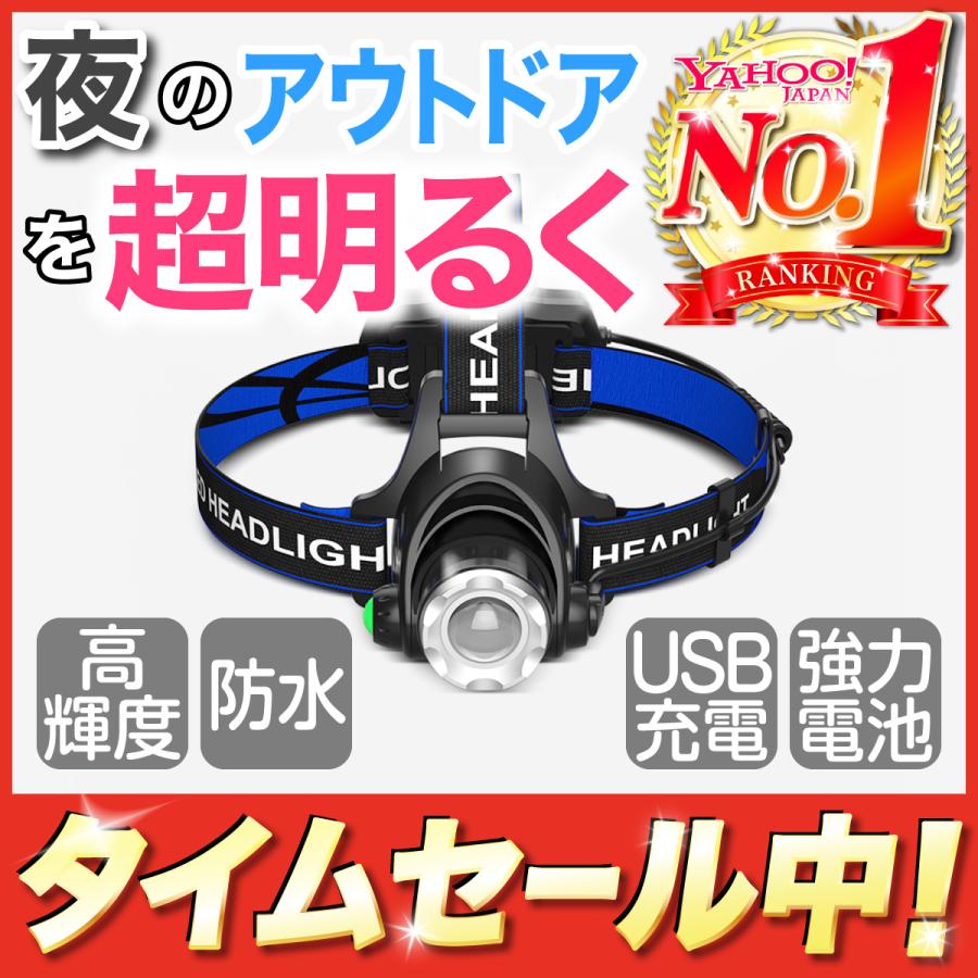 ヘッドライト LED 充電式 最強ルーメン 防水 USB 現場 アウトドア 登山 釣り 軽量 防災 災害対策 作業用 ヘッドランプ 夜間散歩 モード切替｜things-of-the-world