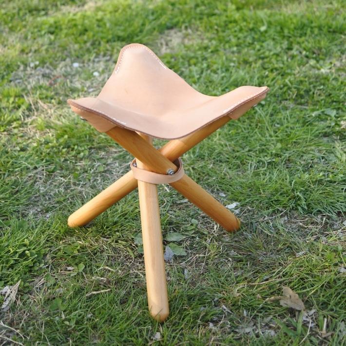 romo サンサチェア ブラック 牛革 収納袋付 ハンティングチェア レザー