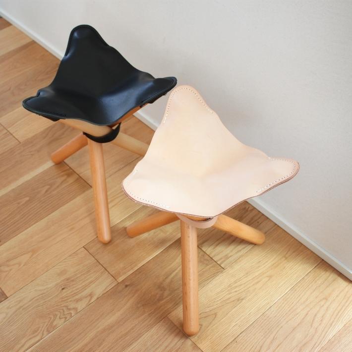 romo サンサチェア ブラック 牛革 収納袋付 ハンティングチェア レザー