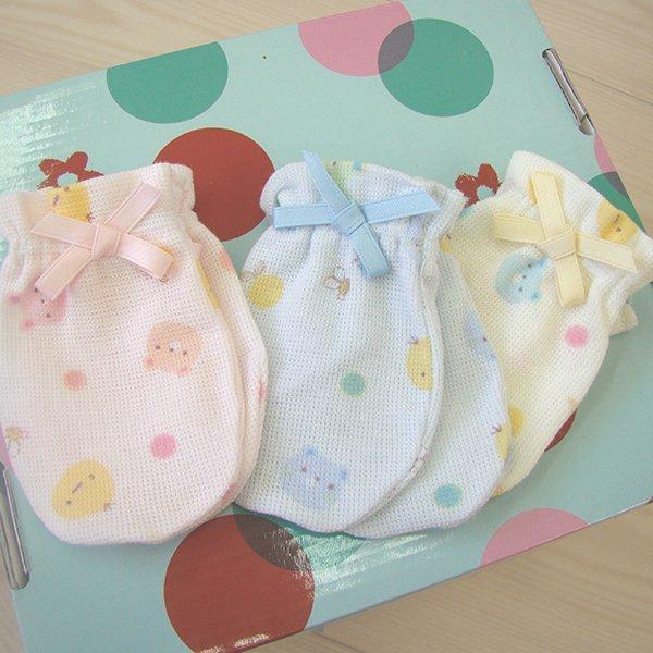 日本製ベビー服 当店は最高な サービスを提供します ベビーミトン 夏向けショートワッフル動物柄 メール便