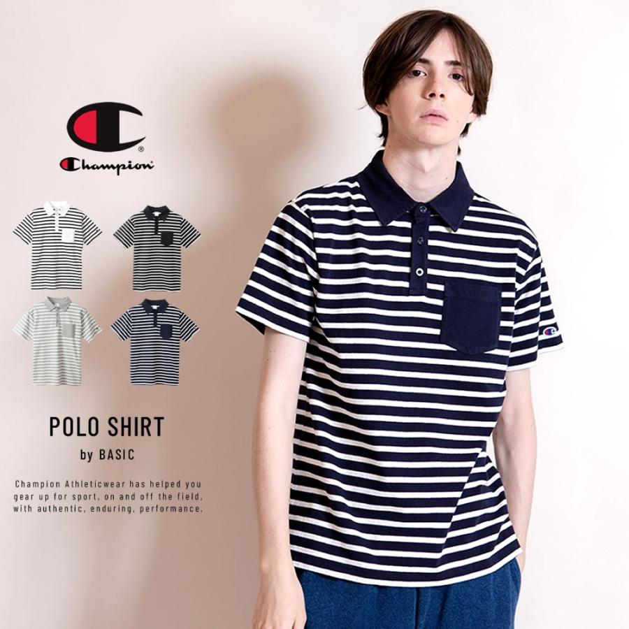 Champion チャンピオン ポロシャツ メンズ 半袖 ベーシック ボーダーポロシャツ C3 P307 10v1259 B系 Hiphop Third 通販 Yahoo ショッピング