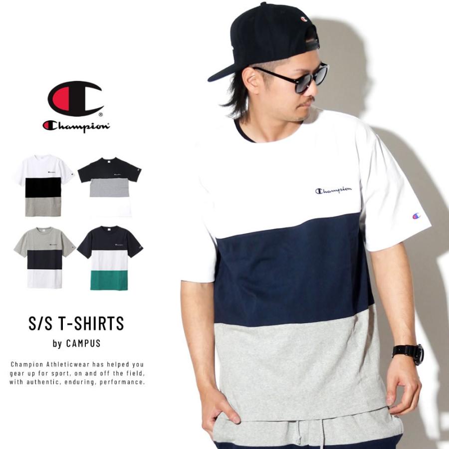 チャンピオン Champion Tシャツ メンズ 半袖 キャンパス パネル切り替えtシャツ C3 P340 春 新作 9v3005 B系 Hiphop Third 通販 Yahoo ショッピング