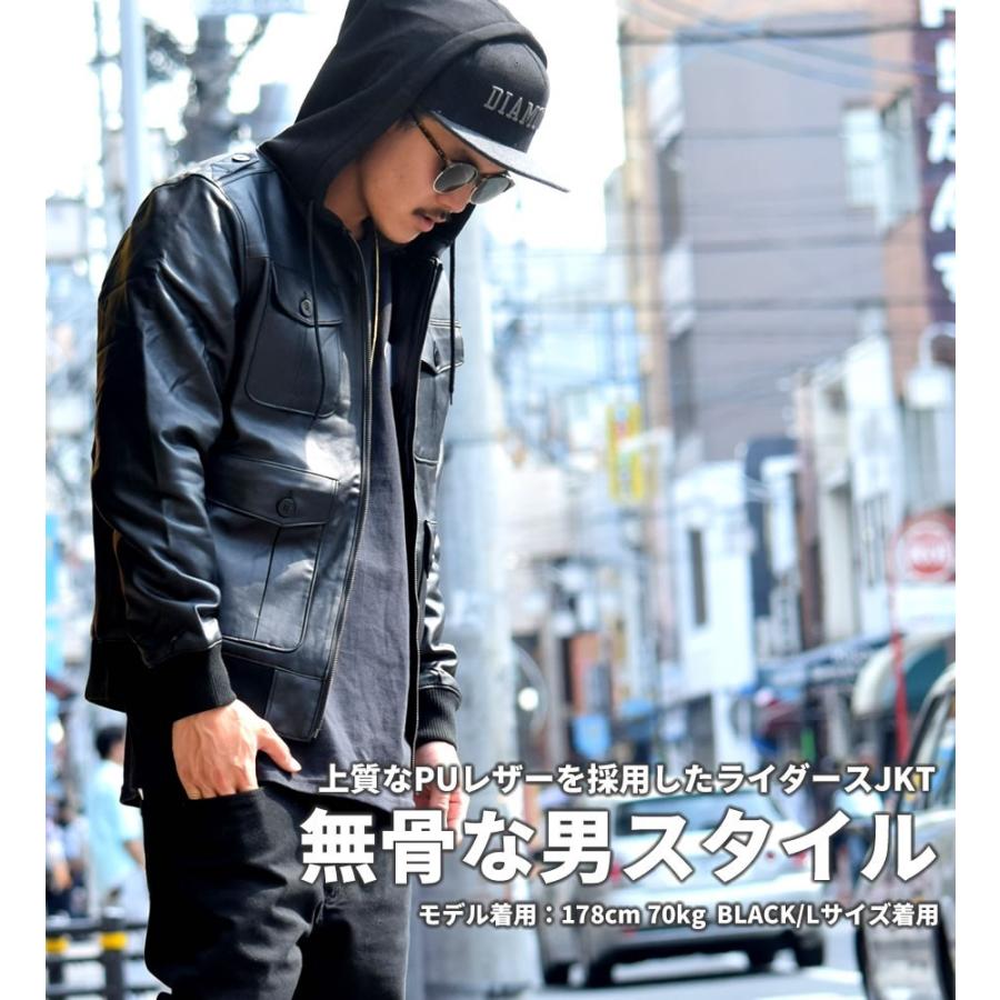 レザージャケット メンズ ライダースジャケット メンズ カジュアル アメカジ B系 ストリート系 Bhjt007 B系 Hiphop Third 通販 Yahoo ショッピング