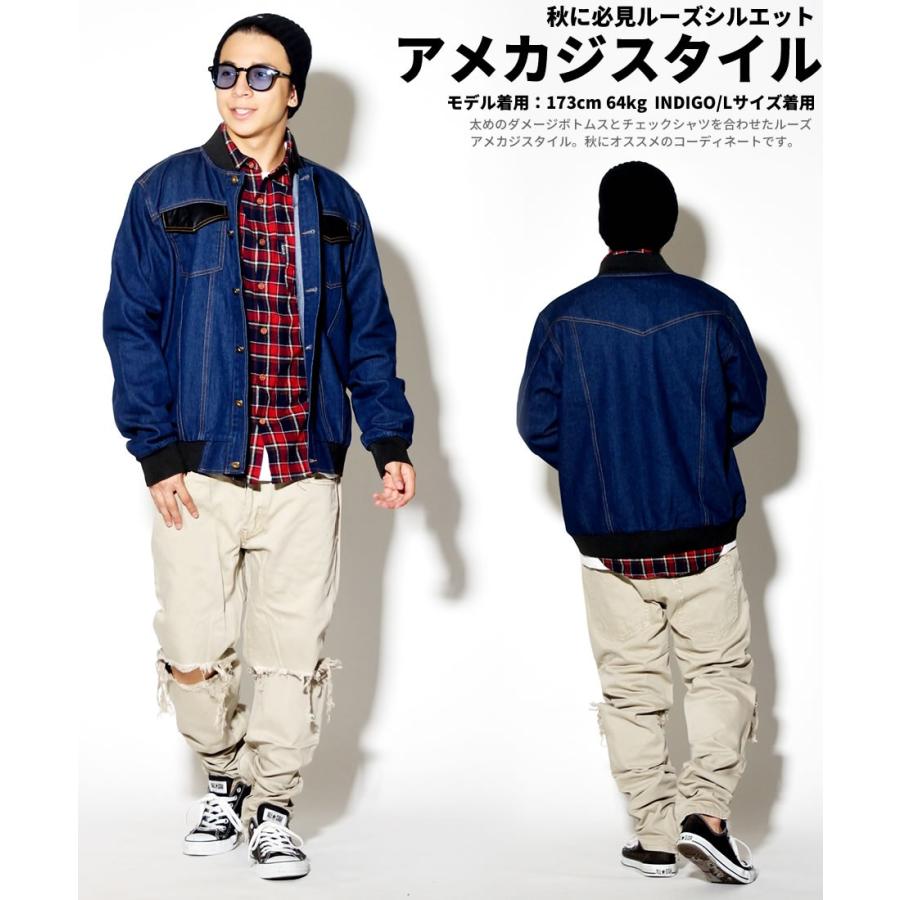 デニムジャケット メンズ 大きいサイズ スタジャン メンズ Gジャン 秋 冬 春 B系 ファッション アメカジ Bhjt035 B系 Hiphop Third 通販 Yahoo ショッピング