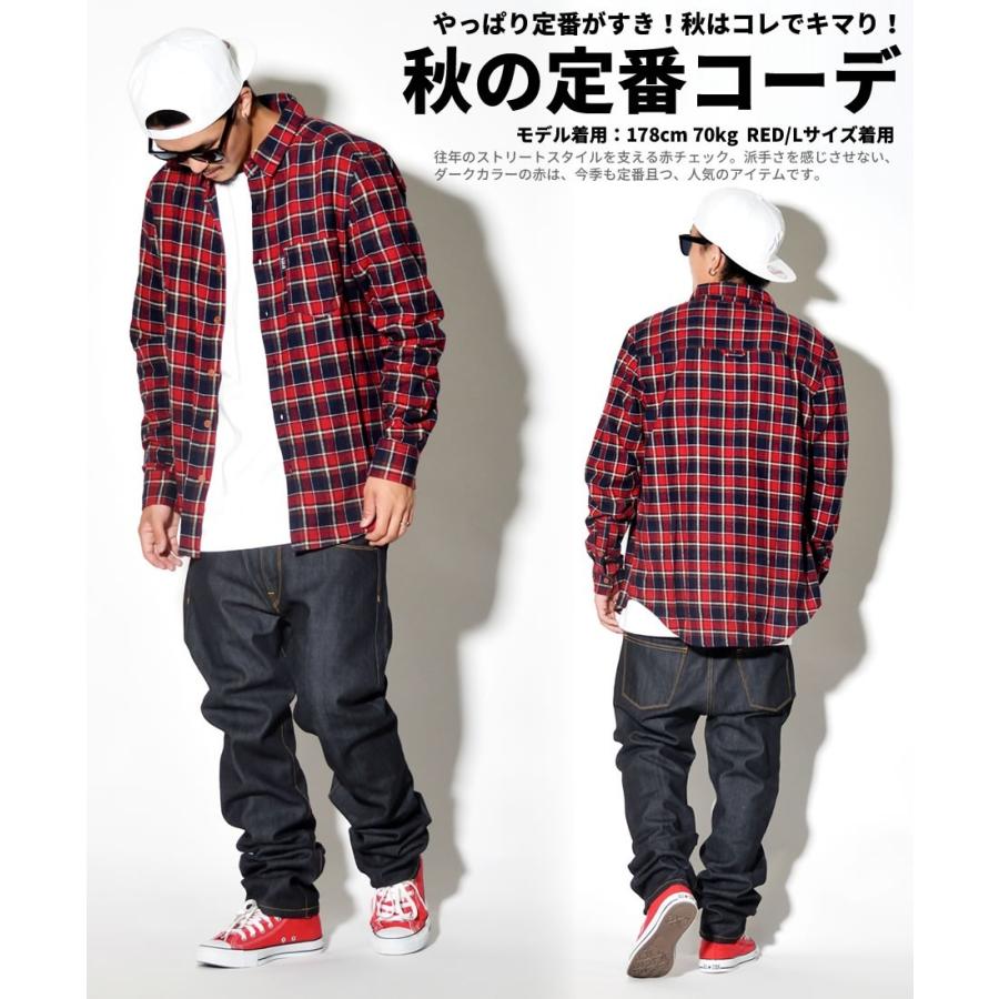 チェックシャツ メンズ ネルシャツ 長袖 ラウンドカット ストリート系 B系 メンズ ファッション Bhot003 B系 Hiphop Third 通販 Yahoo ショッピング