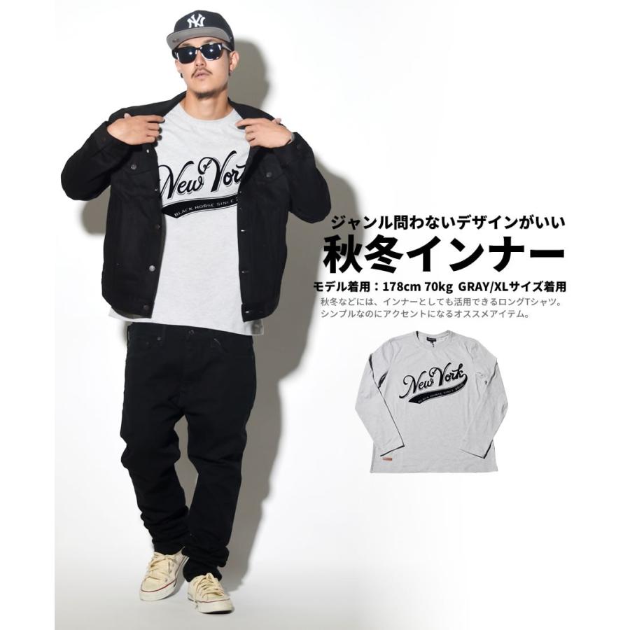 Black Horse ブラックホース Tシャツ 長袖 ニューヨークプリント メンズ ストリート系 B系 ファッション Bhtt022 B系 Hiphop Third 通販 Yahoo ショッピング