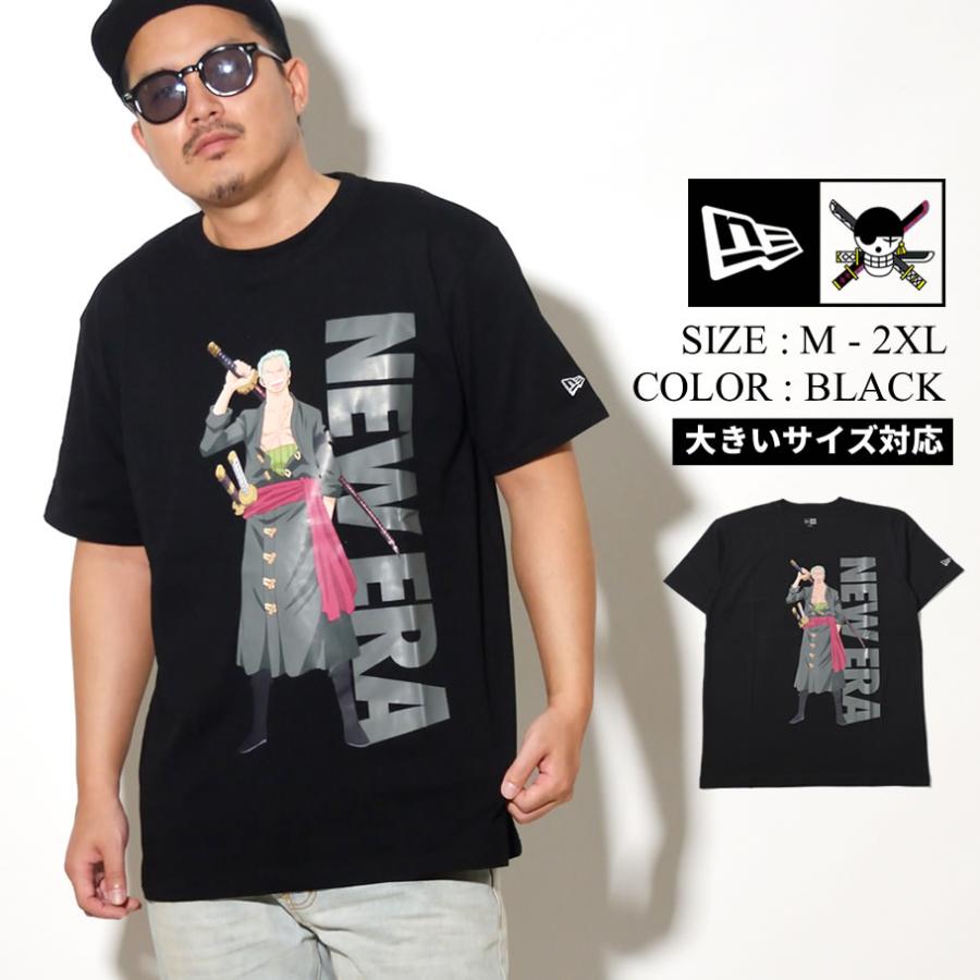 ニューエラ New Era コラボ Tシャツ メンズ 半袖 One Piece ワンピース ロロノア ゾロ ワイドロゴ 黒 ブラック レギュラーフィット Nwtt190 B系 Hiphop Third 通販 Yahoo ショッピング