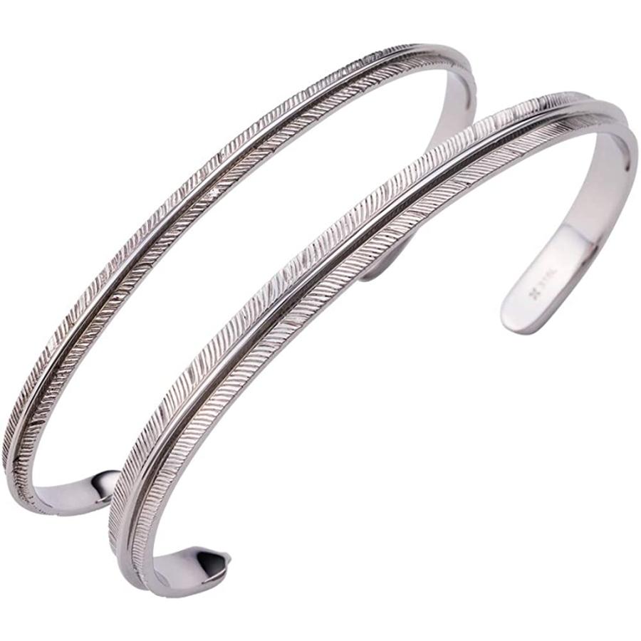 クリアランスバーゲン ホワイトクローバー ペアバングル カップル 人気 サージカルステンレス ブランド ペアブレスレット 羽 フェザー シルバー 4sbg027 手数料安い Www Skylanceronline Com