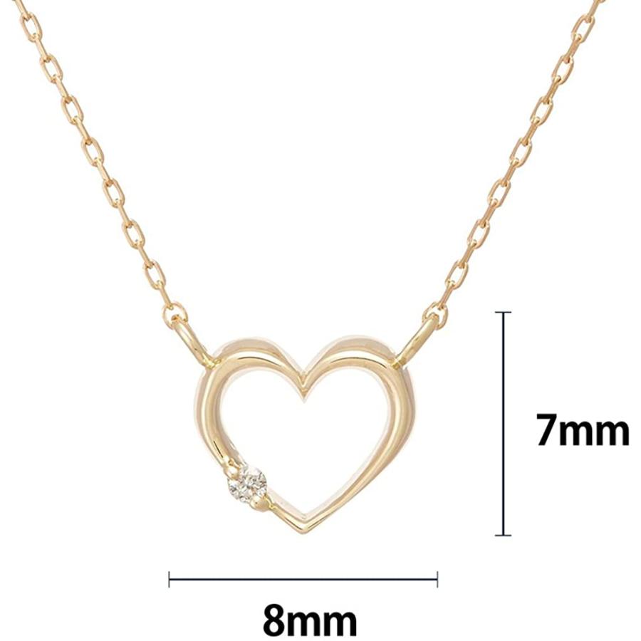 国際ブランド キャーロ ディ ディアマンテ Chiaro Di Diamante K10イエローゴールド ダイヤモンド 0 01ct ハートペンダントネッ 正規品 Loopbiketours Com