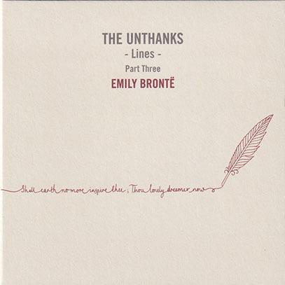 THE UNTHANKS/Lines: Part Three-Emily Bronte (2018/8th-1/3) (ジ・オンタンクス/UK) | 