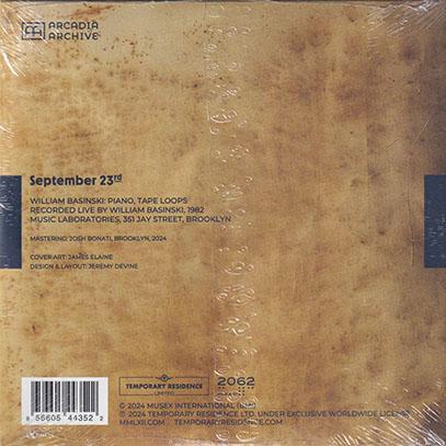 WILLIAM BASINSKI/September 23rd (1982/Unreleased) (ウィリアム・バシンスキー/USA) |  | 01