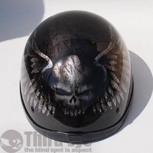 バイク ヘルメット ハーフキャップ ストーン スカル・ウィング 12ST011 |  | 02