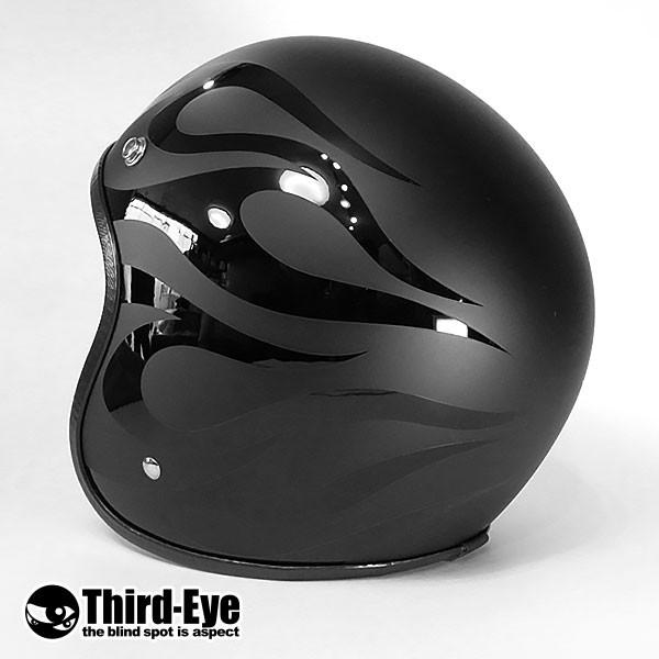 限定 バイク ヘルメット スモールジェット フレイムス BLACK-BLACK