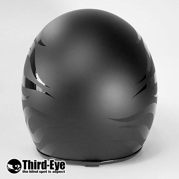 限定 バイク ヘルメット スモールジェット フレイムス BLACK-BLACK TFS2｜thirdeye｜04