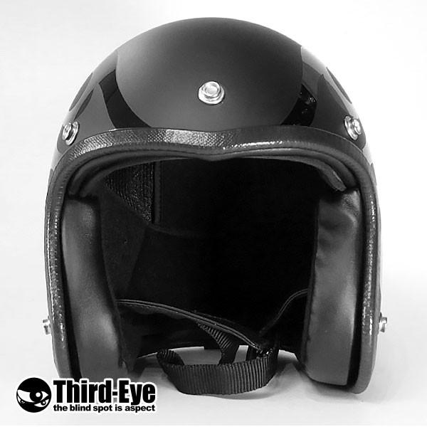 限定 バイク ヘルメット スモールジェット フレイムス BLACK-BLACK TFS2｜thirdeye｜08